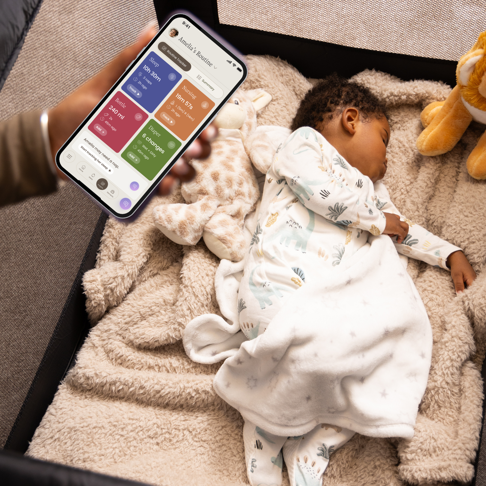 Track sleep, feeds and more